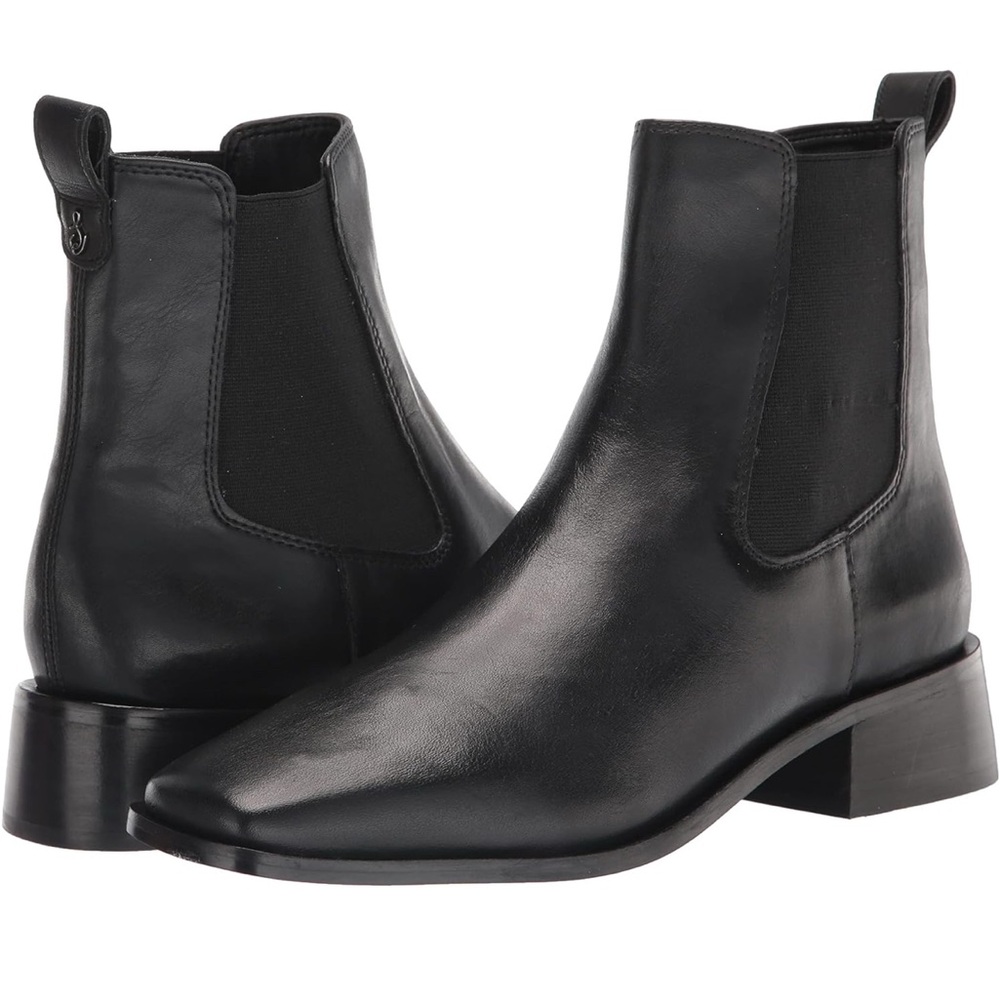Sam Edelman Black Leather Thelma Chelsea Boots